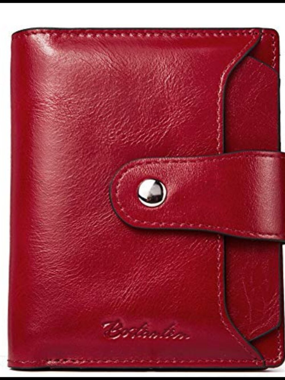 Leather Women's Wallet RFID Blocking Compact Card Holder Bifold Snap